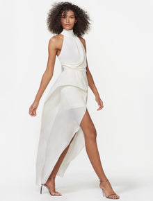 SLEEVELESS MOCK NECK GOWN - Halston