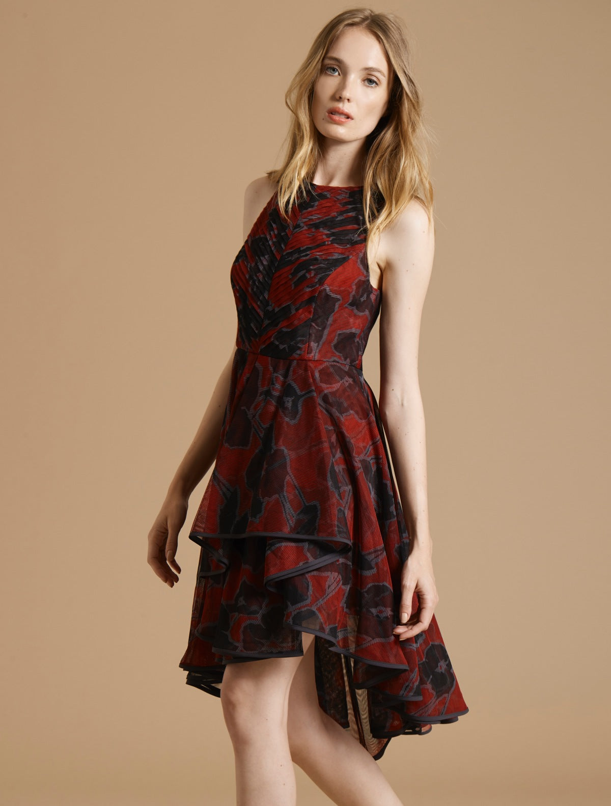 Floral Pleated Dress - Halston