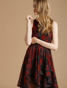 Floral Pleated Dress - Halston