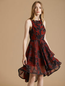 Floral Pleated Dress - Halston