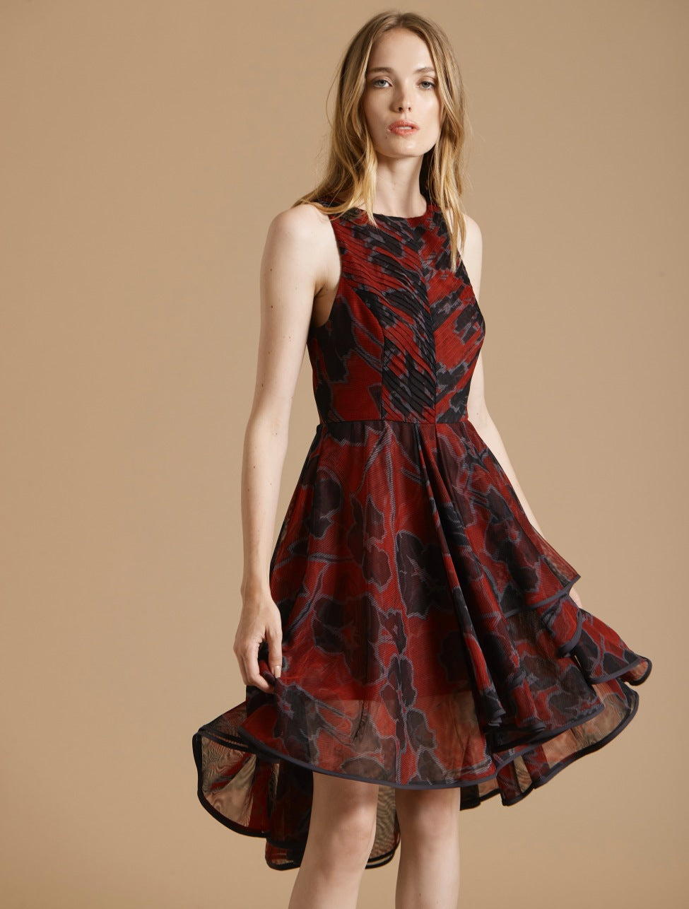 Floral Pleated Dress - Halston