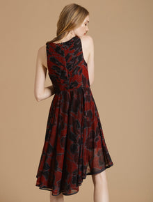Floral Pleated Dress - Halston