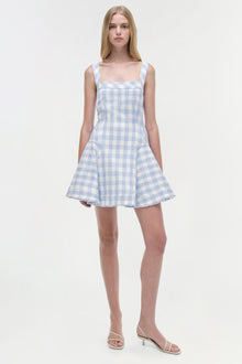 Womens | Hannalie Mini Dress | Blue Hydrangea Gingham