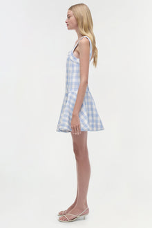 Womens | Hannalie Mini Dress | Blue Hydrangea Gingham