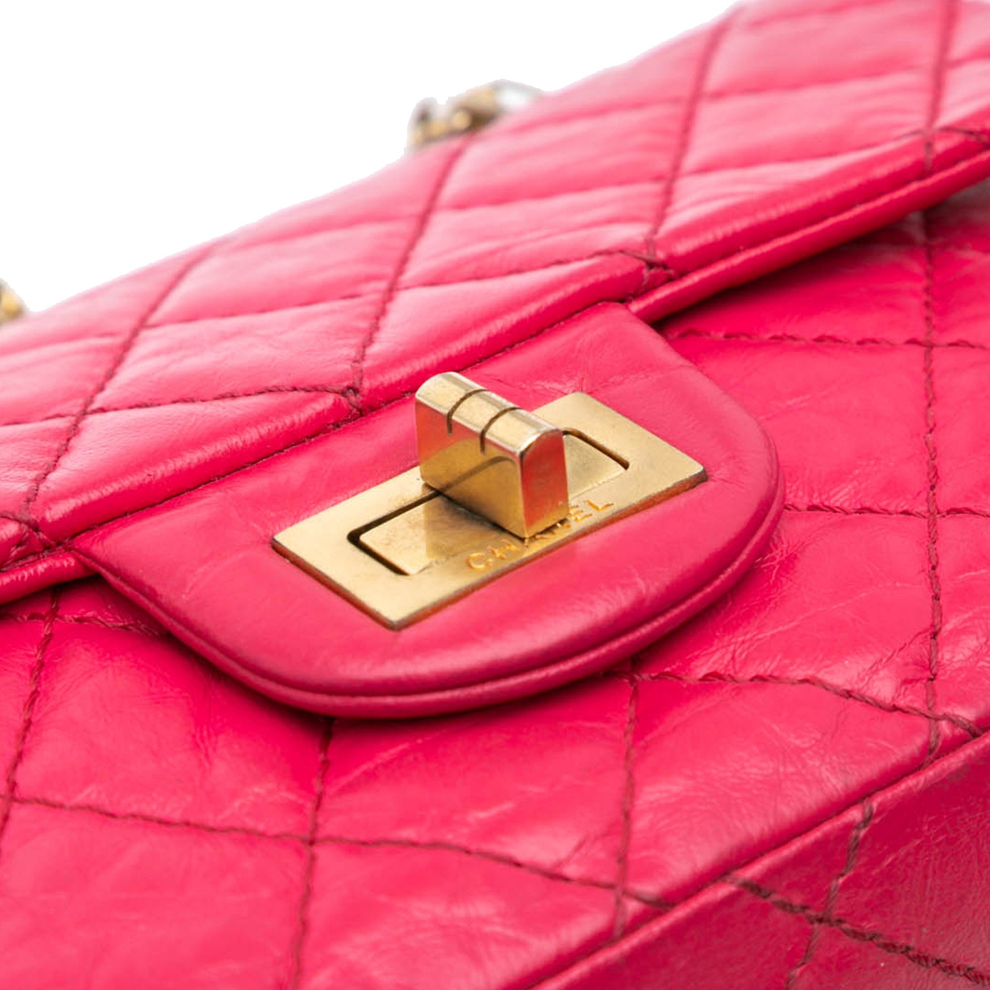 Chanel | Pre-Owned Mini Reissue 2.55 Calfskin Flap | Pink/Dark Pink