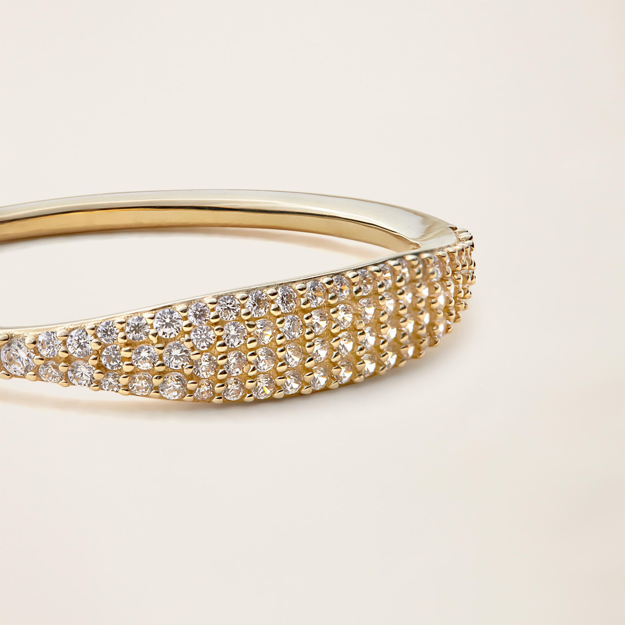 Womens | 14K Solid Yellow Gold | Micro Pave Signet Ring | 0.17 CTW Diamonds