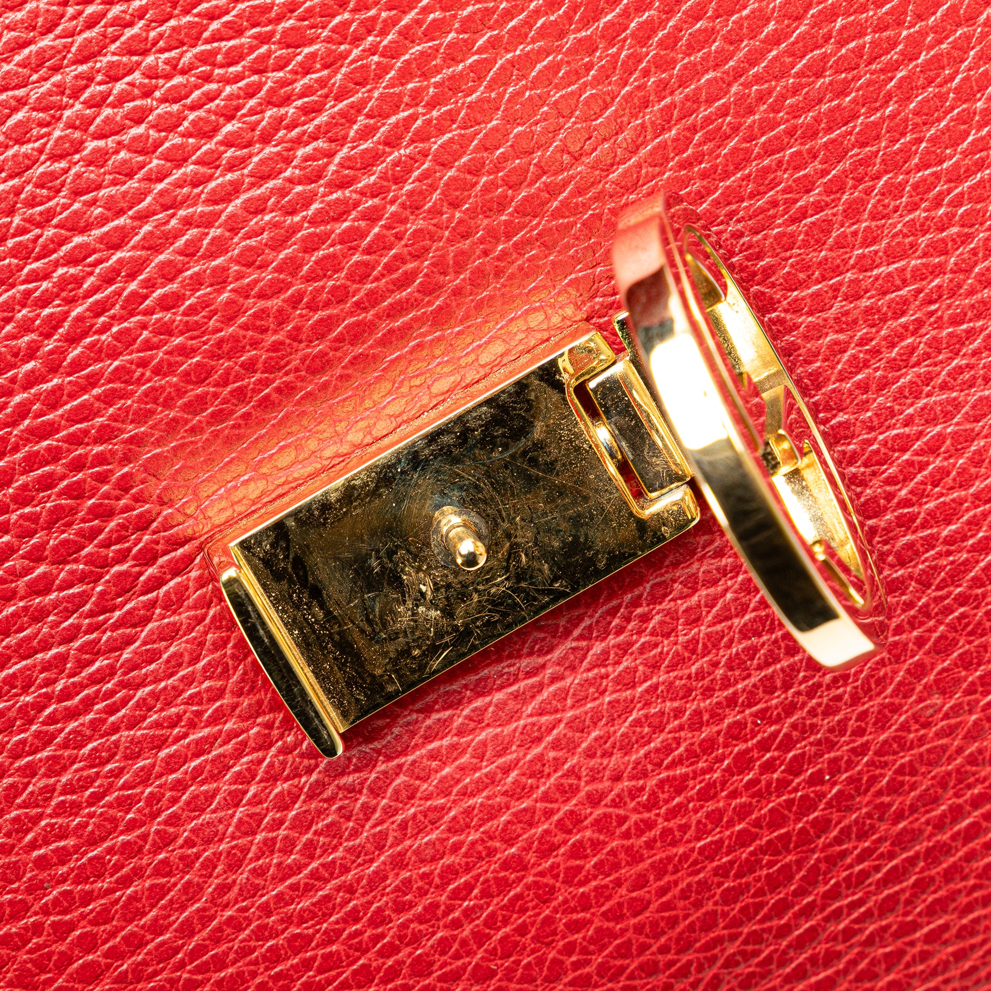 Gucci | Pre-Owned Medium Dollar Calf Interlocking G Satchel | Red