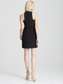 Mock Neck Drape Front Dress - Halston