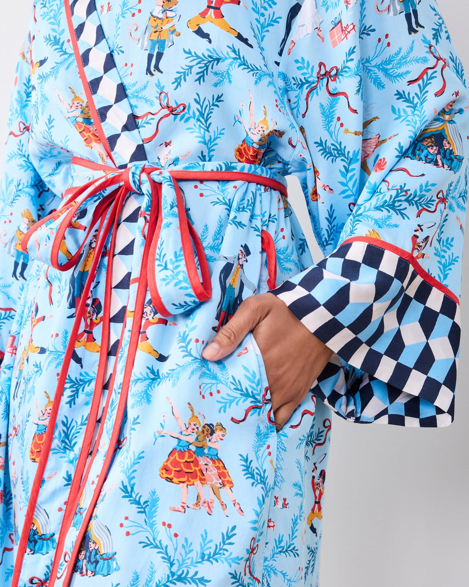Nutcracker Dreams - Eco Satin Robe - Blue Slipper - Printfresh