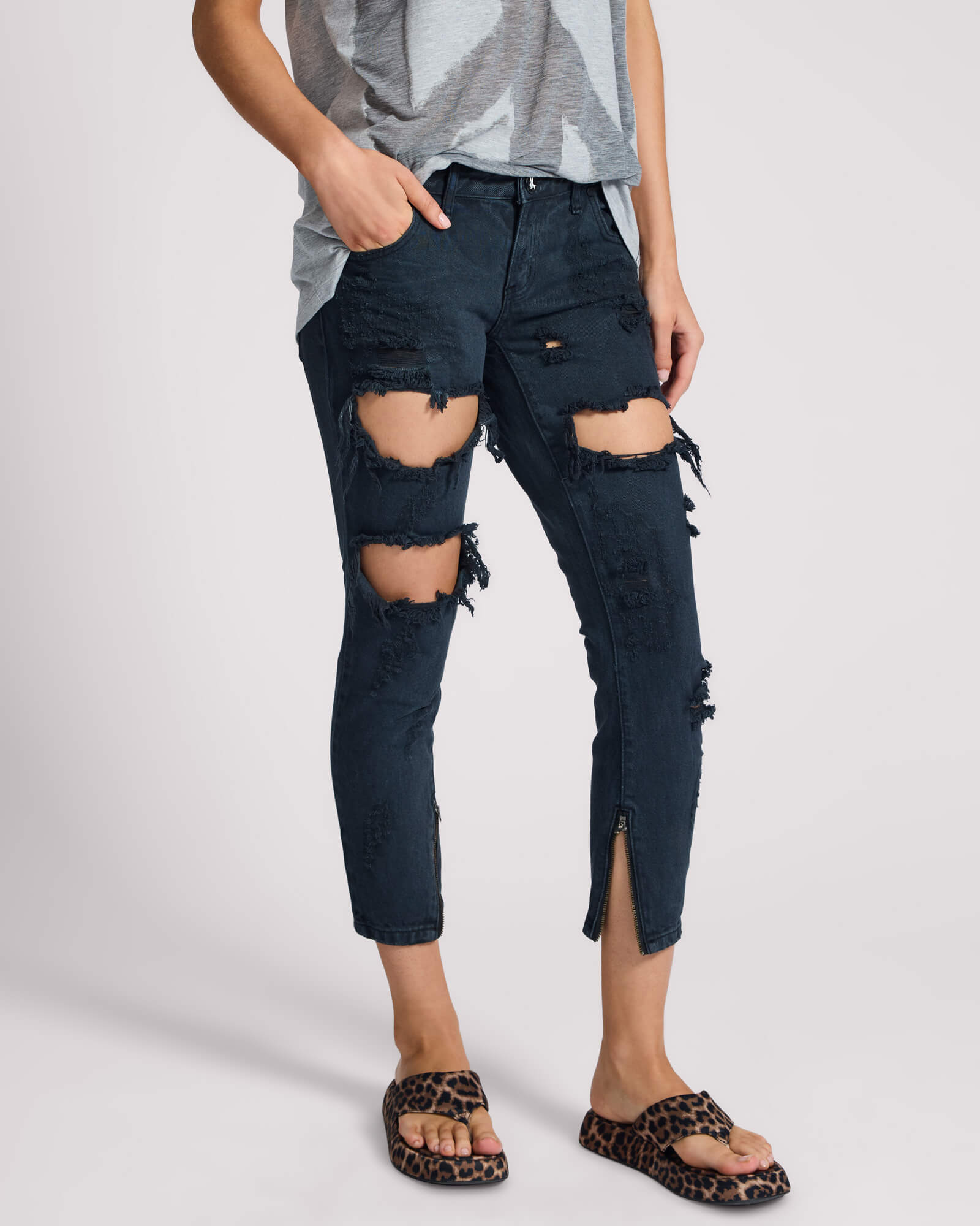 Freebirds Low Waist Rigid Skinny Denim Jeans - V2 | Fox Black