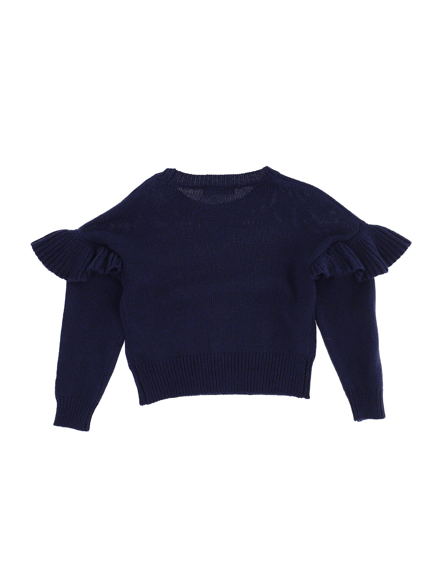 Girls | Heart Inlay Pullover | Blue/Cream