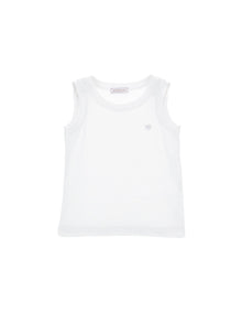 Girls | Ribbed Viscose Tank Top | White