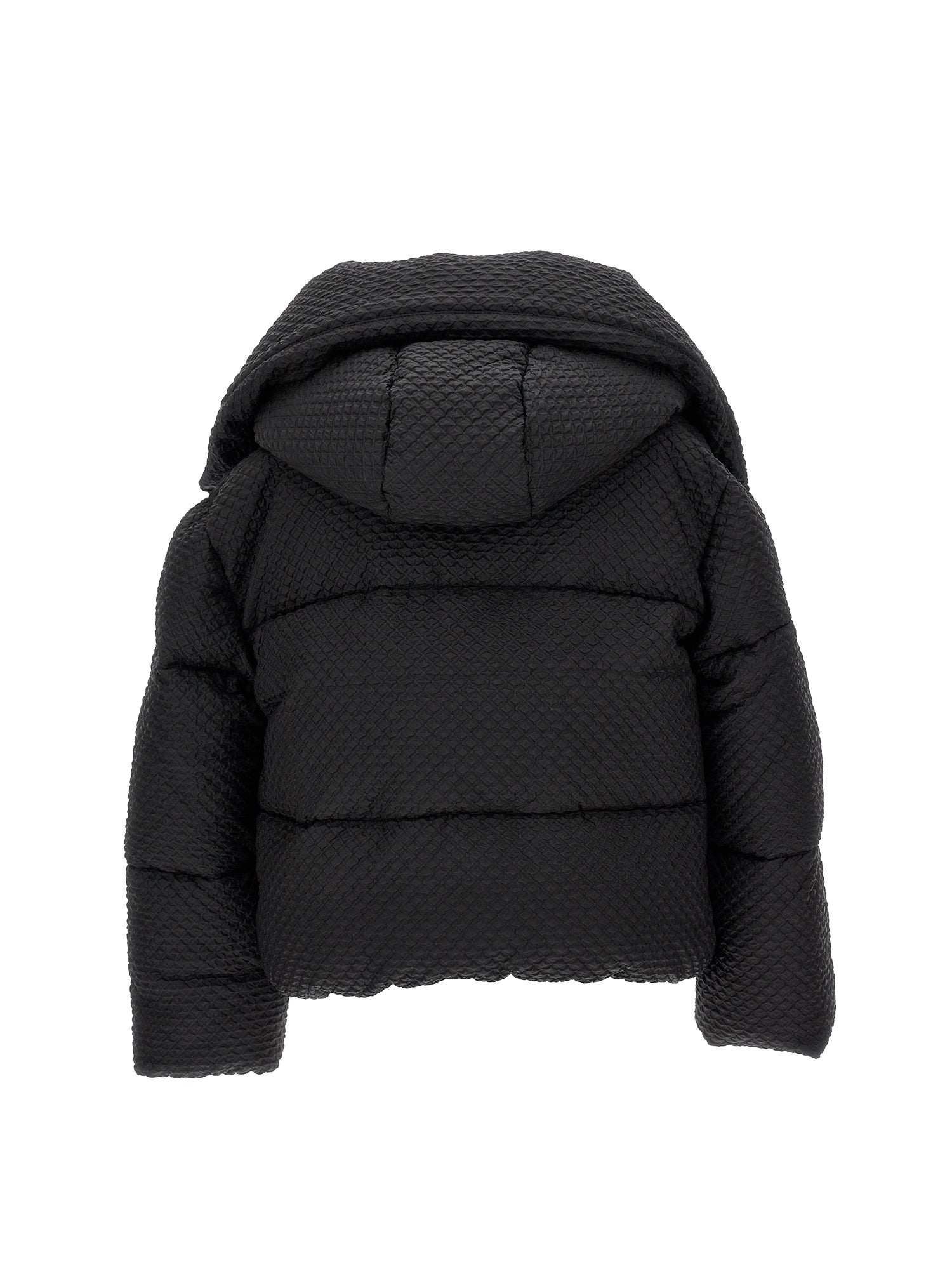 Girls | Short Embossed Nylon Down Jacket | Black