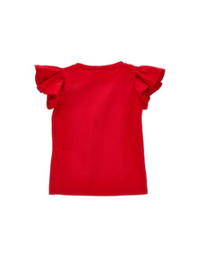 Girls | Studded Logo Jersey T-Shirt | Red