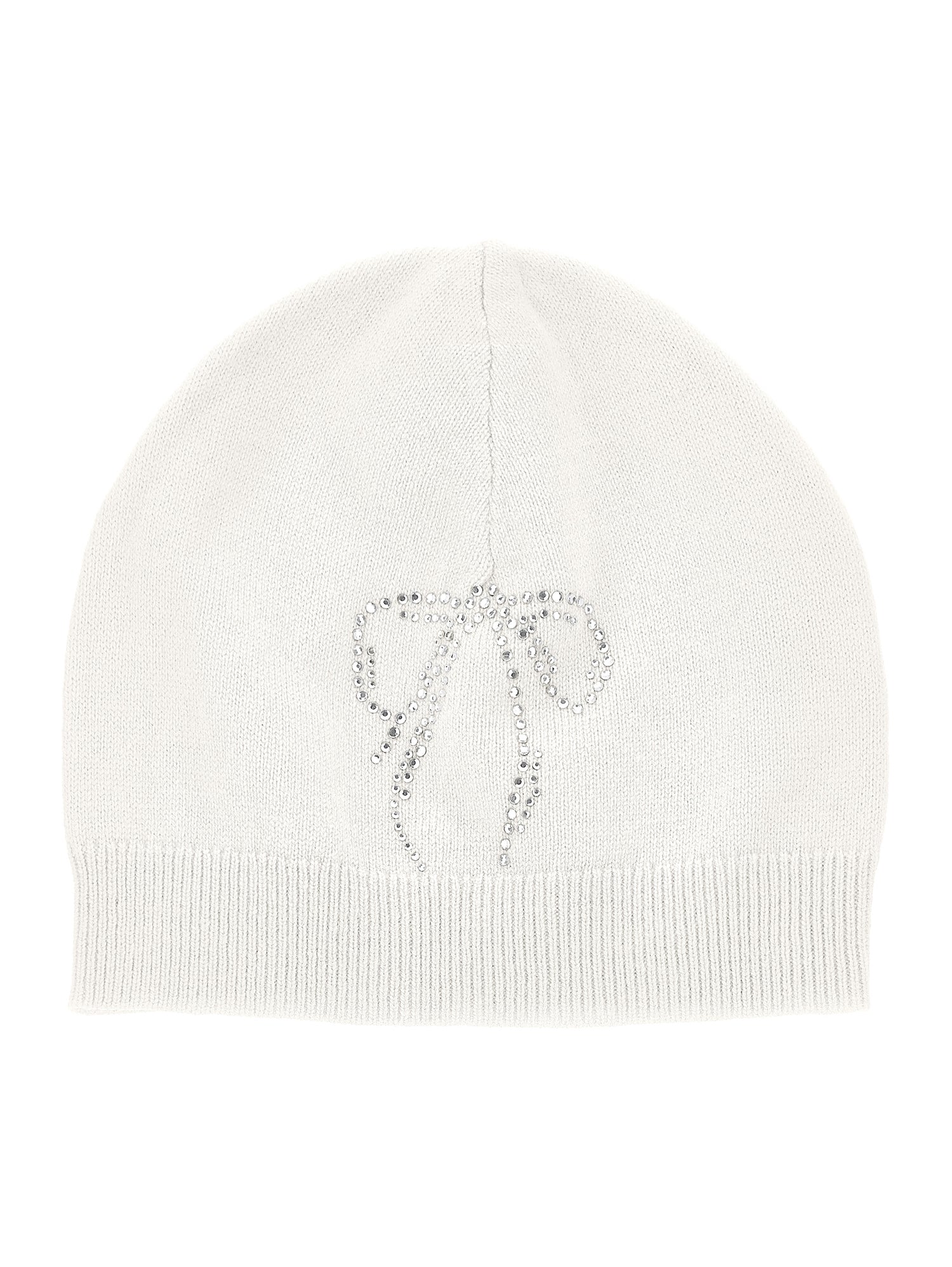 Girls | Knitted Hat With Rhinestones | Cream