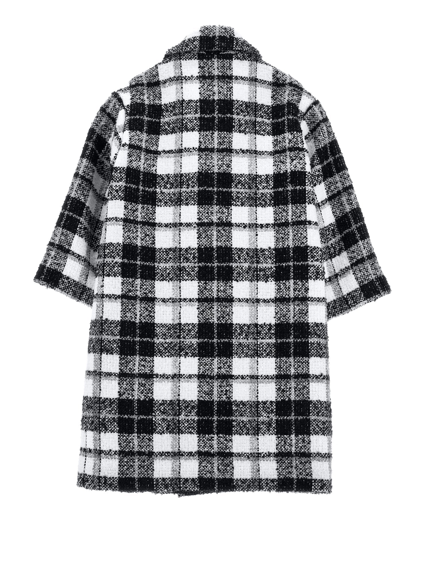 Girls | Tartan Boucle Coat | Cream/Black