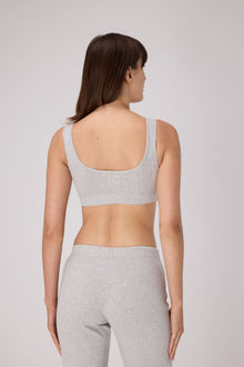 Pointelle Soft Bra Top | Heather Grey