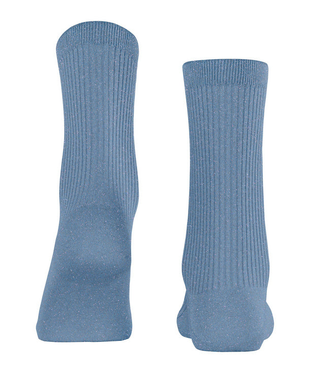 Womens | Shiny Rib Socks | Ice Blue