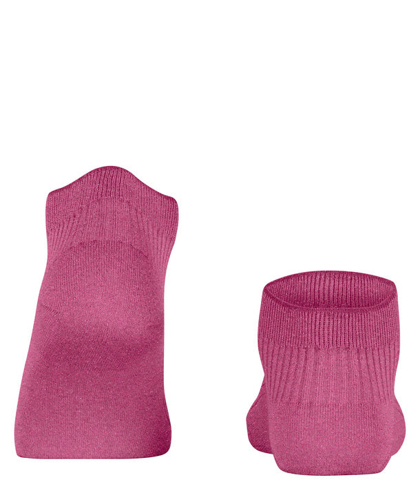 Womens | Shiny Rib Sneaker Socks | Fuchsia