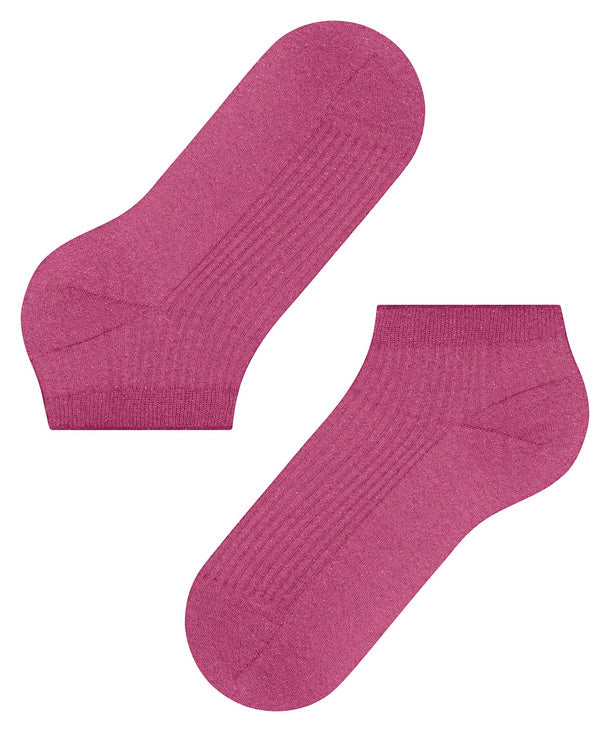 Womens | Shiny Rib Sneaker Socks | Fuchsia