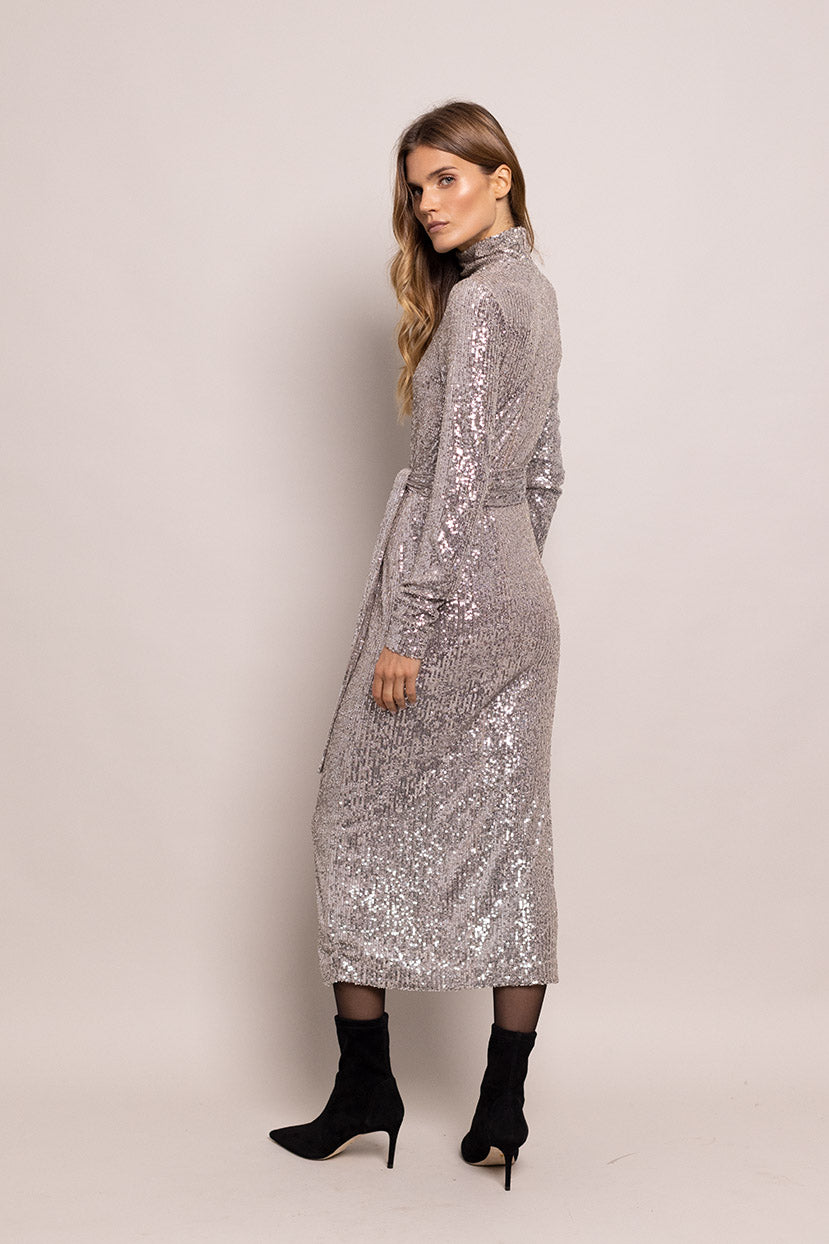 Piper Dress | Silver Sequins