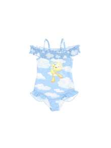 Girls | Tweety Cloud One-Piece Swimsuit | Sky Blue