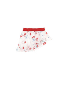 Girls | Muslin Sarong With Cherry Print | White/Red