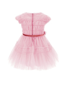 Girls | Ruched Tulle Dress | Petal Pink