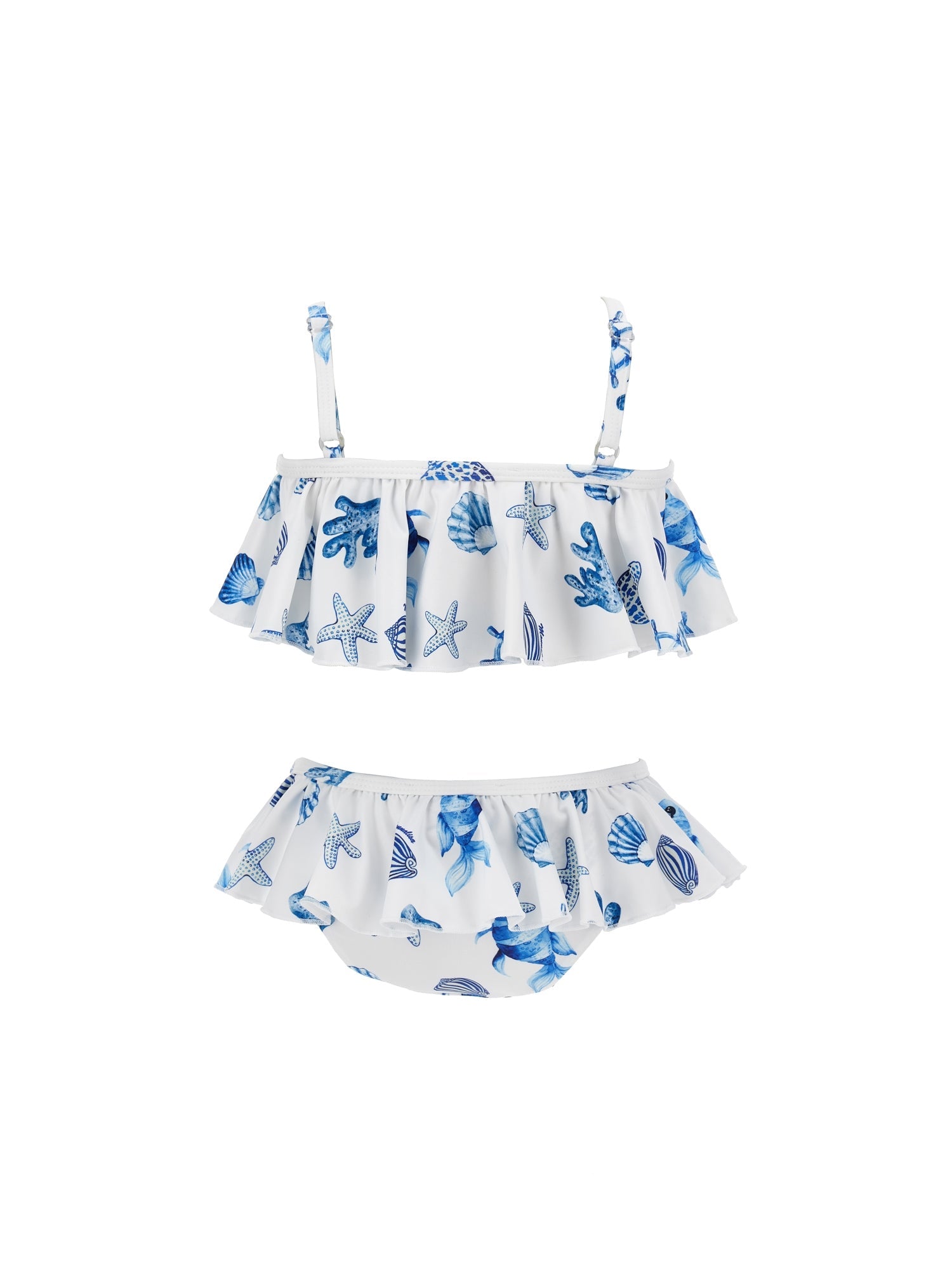 Girls | Marine Two-Piece Stretch Swimsuit | White/Bluette