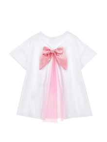 Girls | Barbie Maxi T-Shirt And Cycling Shorts Set | White/Fuchsia