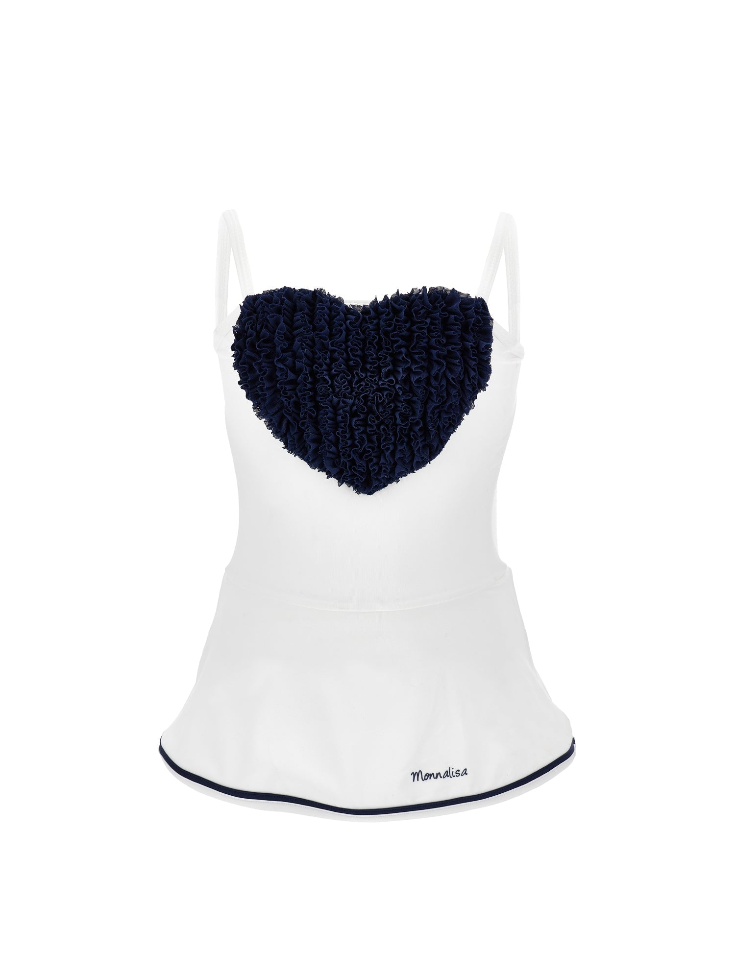 Girls | One-Piece Swimsuit With Heart | White/Blue