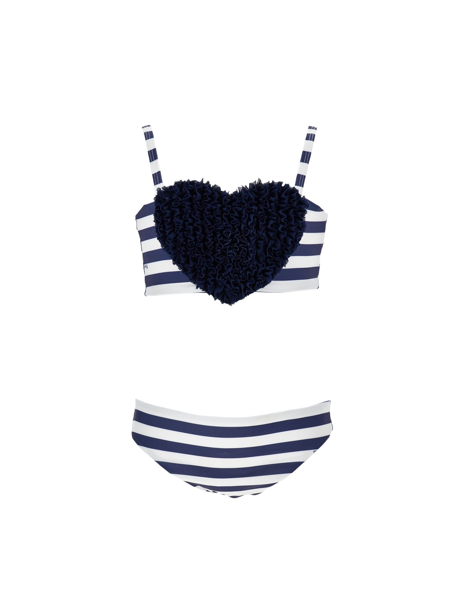 Girls | Two-Piece Swimsuit With Heart | White/Blue
