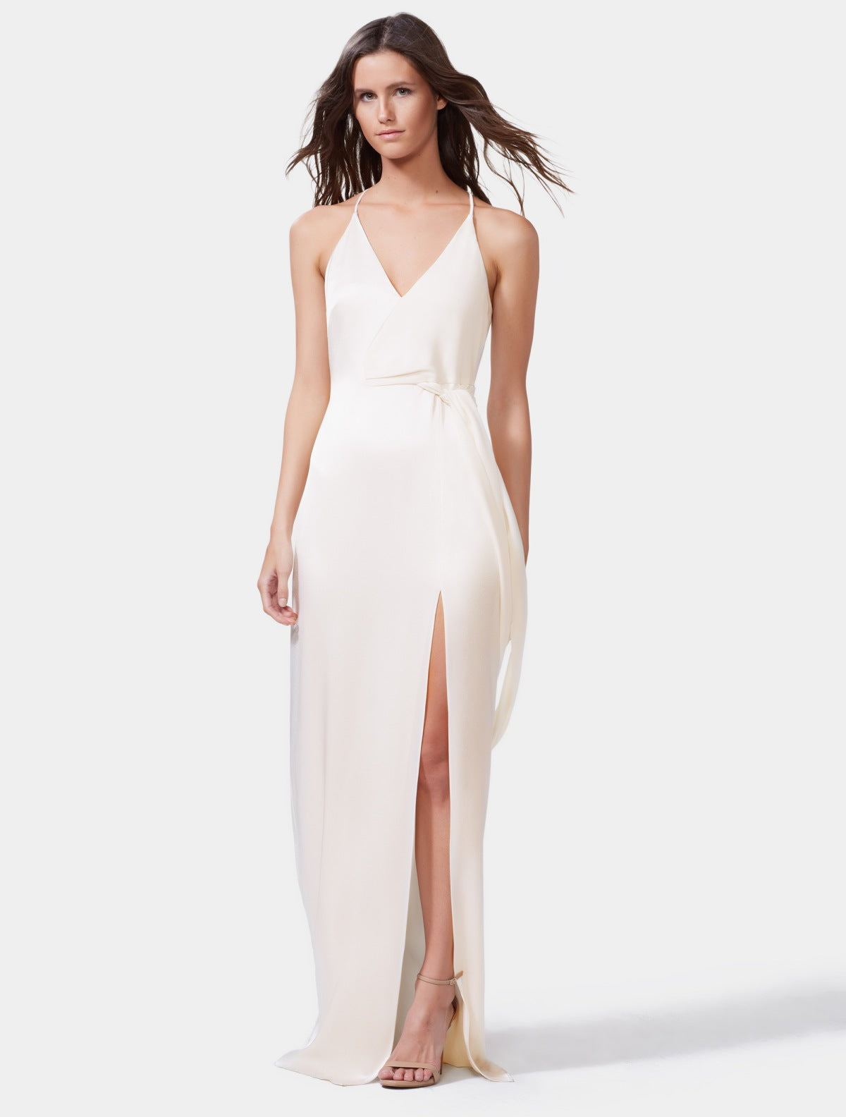 Satin Wrap Gown - Halston