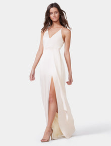 Satin Wrap Gown - Halston