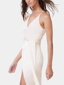 Satin Wrap Gown - Halston