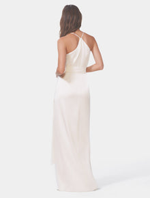 Satin Wrap Gown - Halston