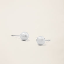Womens | Sphere Studs | 14K Solid White Gold