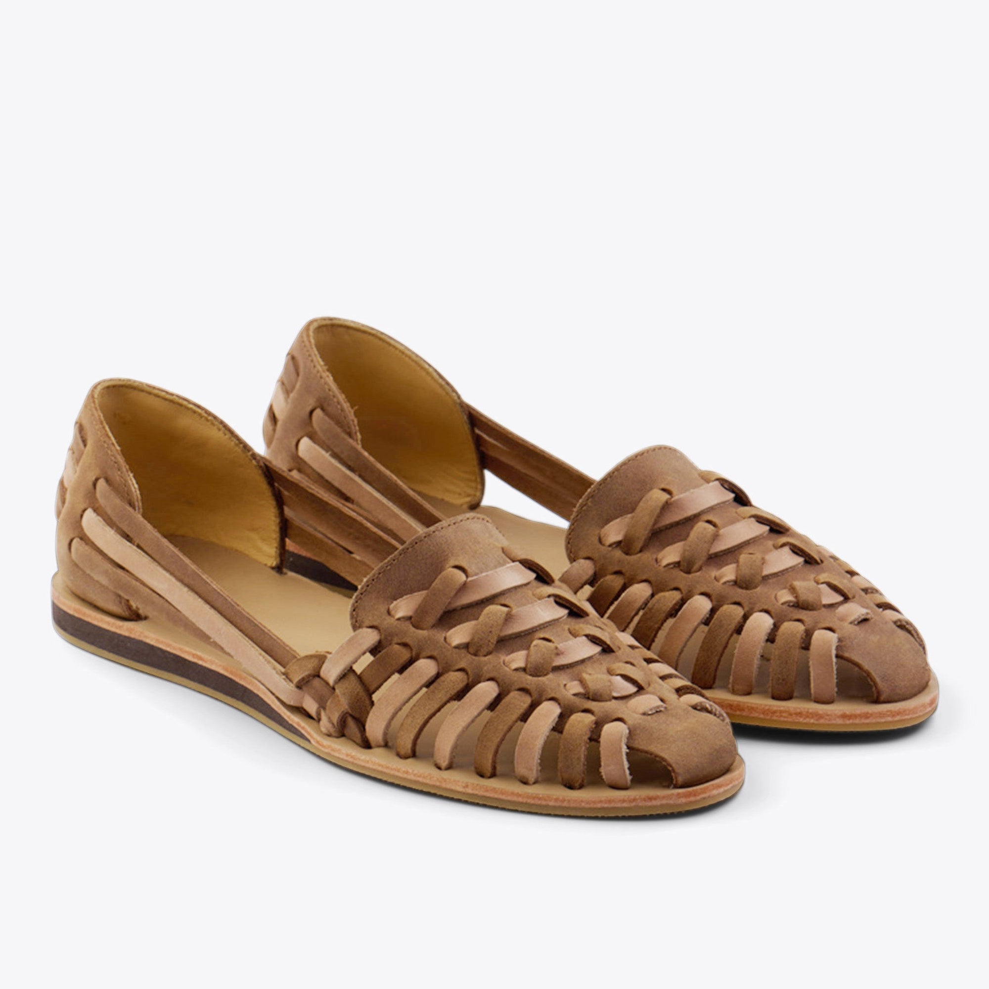 Women's Huarache Sandal Tobacco/Almond Colorblock Women's Leather Slip On Nisolo