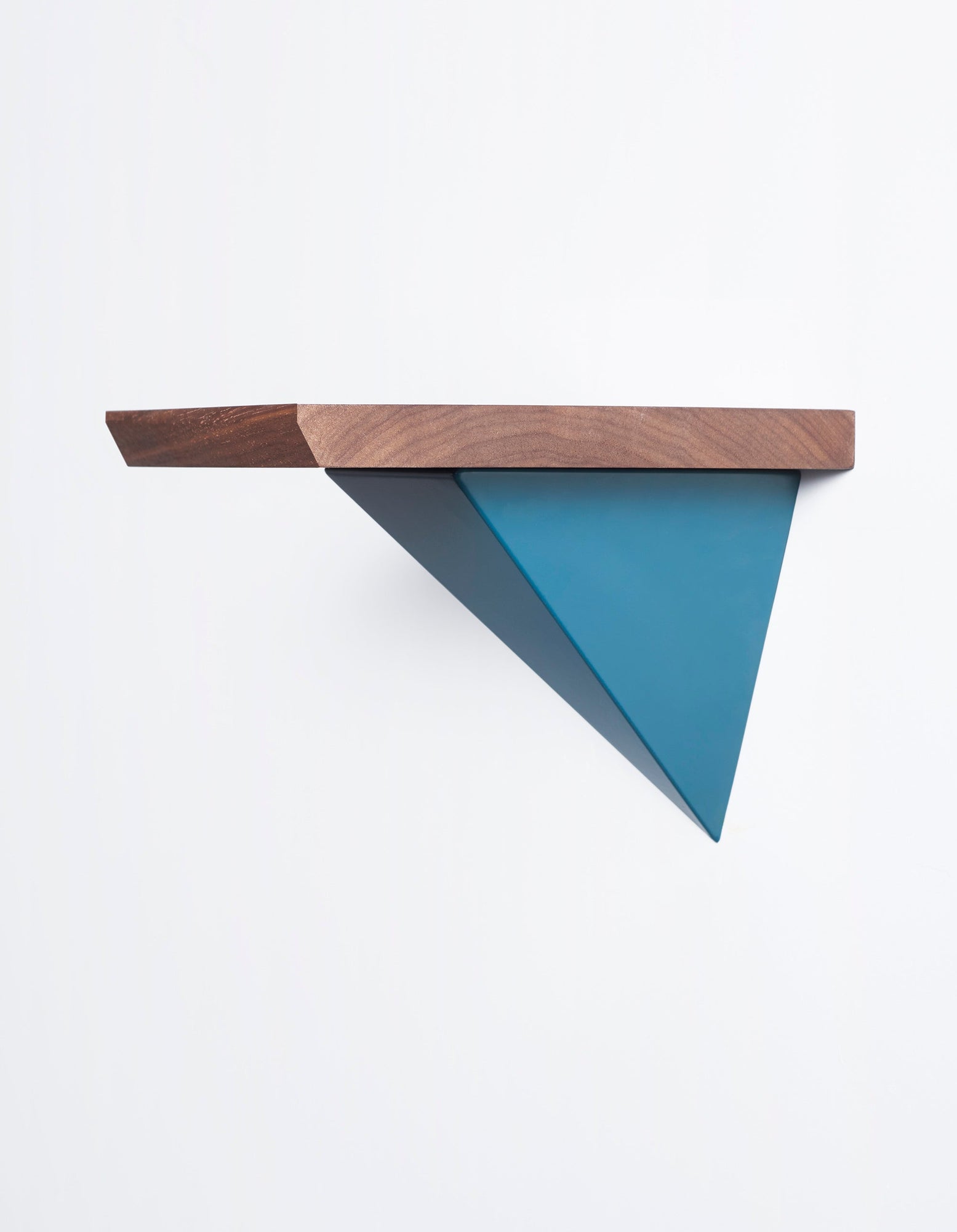 small 10 inch wood shelf, pyramid bracket shelving system, modular furniture for nomadic living