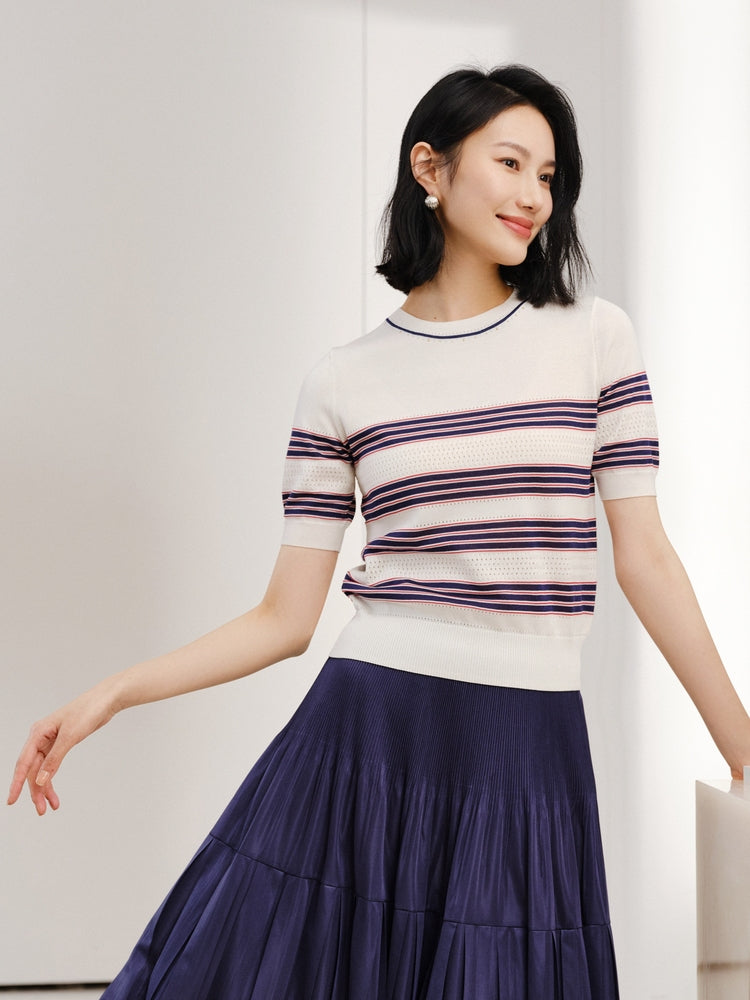 Round Neck Sweater | White