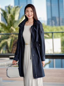 Triacetate Trench Coat | Navy