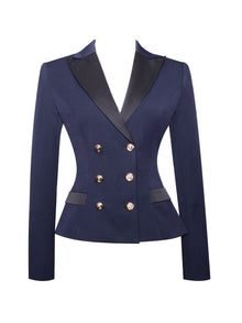 Nasia Double Breast Backless Blazer | Navy Blue
