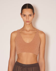 Zosia Compact Boucle Bralette | Peach