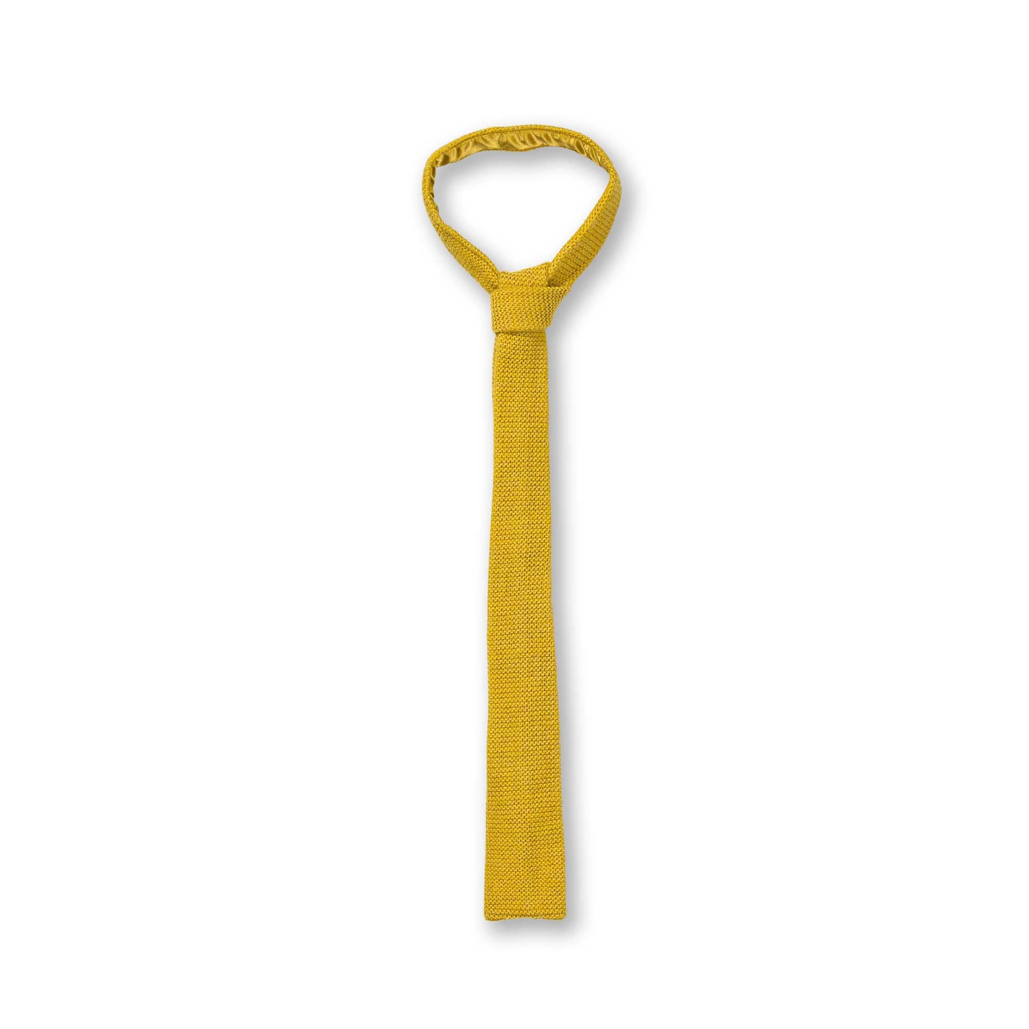 Mens | Square Knitted Tie | French Yellow