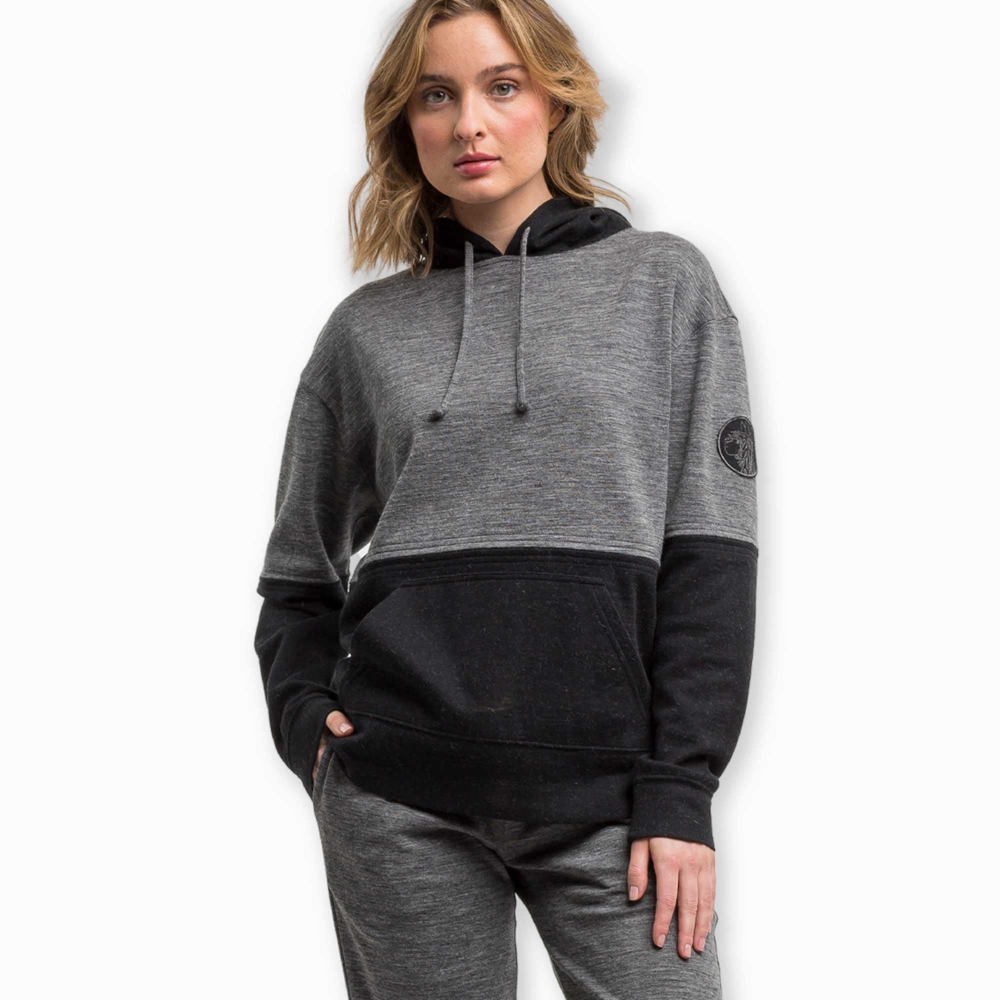 Womens | Malibu Lounge Hoodie | Dark Grey / Black