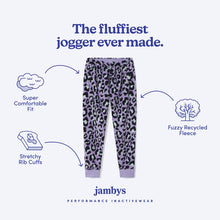 Sherpa Fleece Joggers | Lavender Leopard