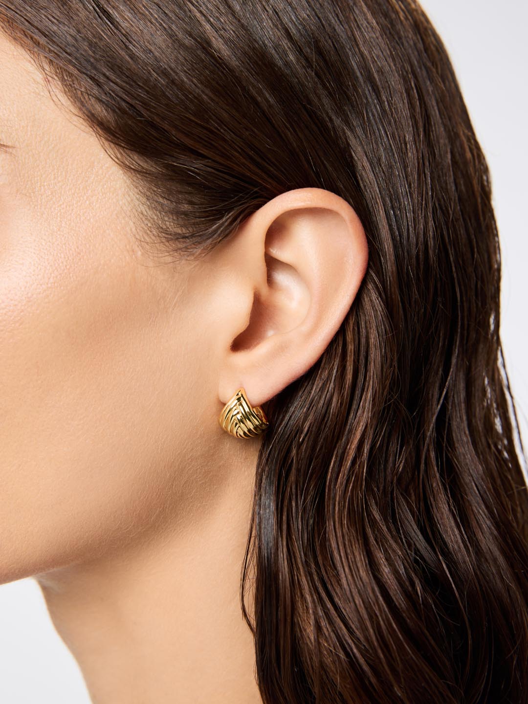 Haven Huggie Earrings | 14K Gold on Brass