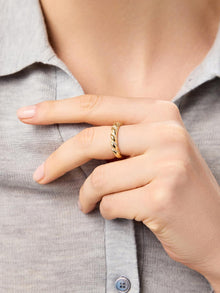 14K Gold Plated Cubic Zirconia Band Rings For Women Ana Luisa Presley