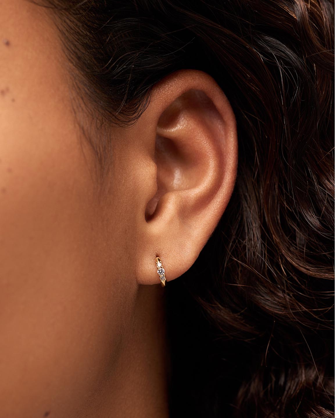 14K Gold Plated Cubic Zirconia Huggie Hoops Earrings For Women Ana Luisa Rosie
