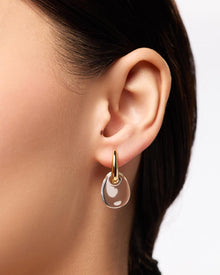 Kayla Drop Earrings | 14K Gold on Brass | Clear Recycled Glass